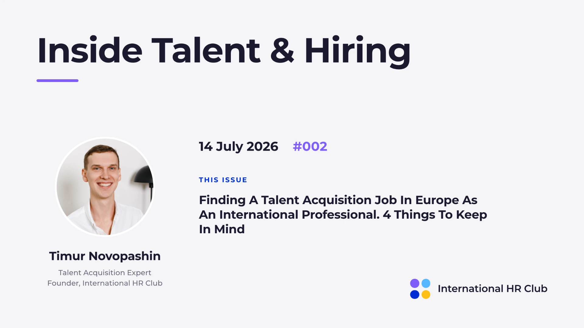 Inside Talent & Hiring issue #002 cover