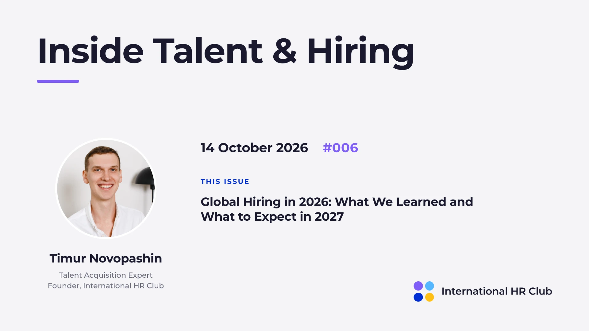 Inside Talent & Hiring issue #006 cover