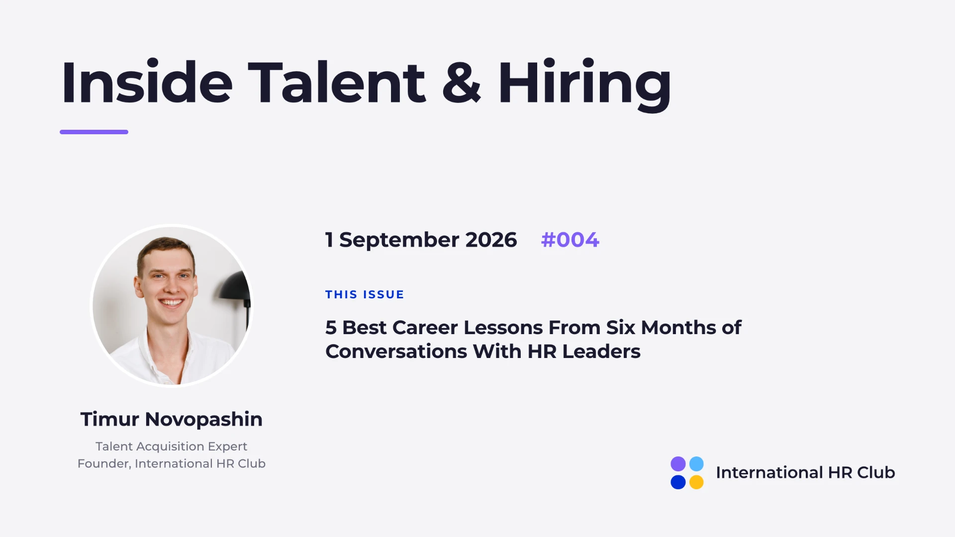 Inside Talent & Hiring issue #004 cover