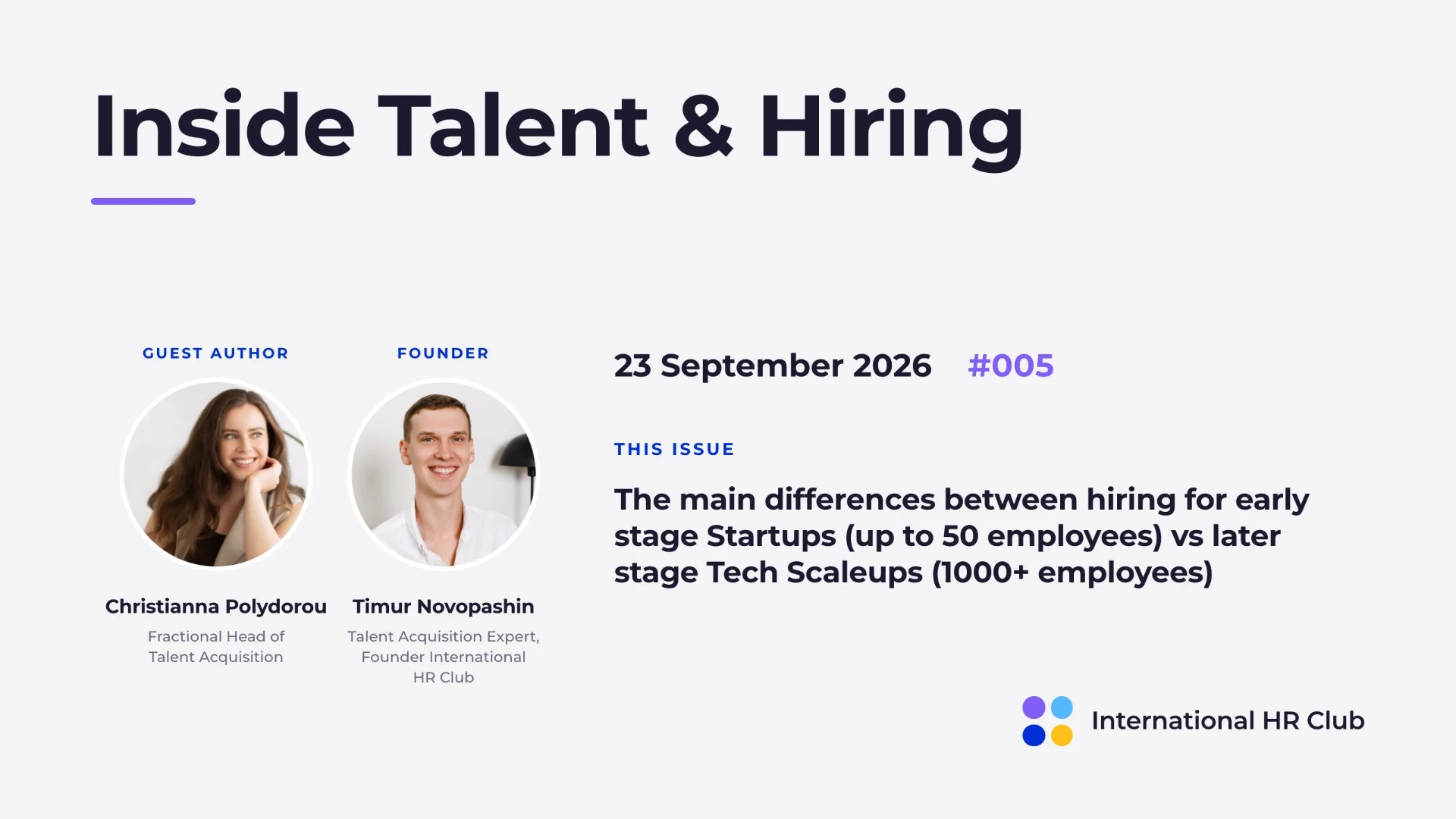 Inside Talent & Hiring issue #005 cover