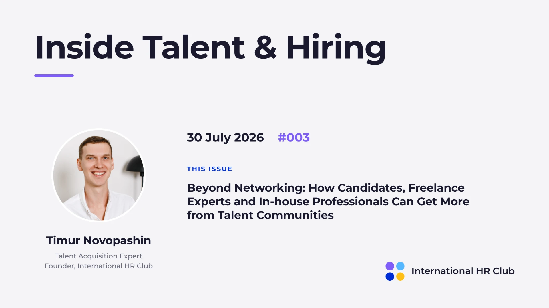 Inside Talent & Hiring issue #003 cover